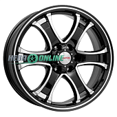Литой диск КиК Балеар (КС727) 7.5x18 6x139.7 ET 25 Dia 106.1 (черный с полированной лицевой частью)