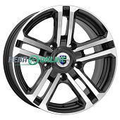 Литой диск КиК Палладика (КС591) 7x16 5x139.7 ET 5 Dia 98 (черный с полированной лицевой частью)