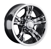 Литой диск LS Wheels LS883 7x15 5x139.7 ET -10 Dia 108.5 (чёрный глянцевый с полированной лицевой частью)