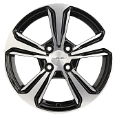 Литой диск Khomen KHW 1502 6x15 4x100 ET 50 Dia 60.1 (черный с полировкой)