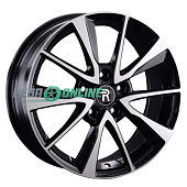 Литой диск Replay KI269 8x18 5x114.3 ET 50 Dia 67.1 (чёрный глянцевый с полированной лицевой частью)