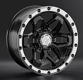 Литой диск LS Wheels LS1350 9x18 6x139.7 ET 15 Dia 106.1 (черный матовый с полированным ободом)