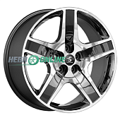 Литой диск КиК Premium Series КР008 8.5x20 5x112 ET 35 Dia 66.6 (чёрный глянцевый с полированной лицевой частью)