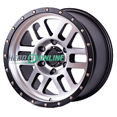 Литой диск Lizardo XH334 9x17 6x139.7 ET -12 Dia 106.1 (серебристый с черным матовым ободом)