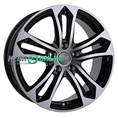 Литой диск LS Wheels LS197 6x15 5x139.7 ET 40 Dia 98.5 (чёрный глянцевый с полированной лицевой частью)
