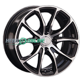 Литой диск LS Wheels LS764 6.5x15 5x114.3 ET 40 Dia 67.1 (чёрный глянцевый с полированной лицевой частью)