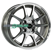 Литой диск Megami MGM-5 6x15 4x100 ET 50 Dia 60.1 (чёрный глянцевый с полированной лицевой частью)