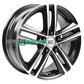 Литой диск RST R 025 6x15 5x100 ET 38 Dia 57.1 (чёрный с полированной лицевой частью)