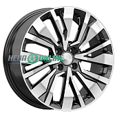 Литой диск Скад Тимару (KL1173) 6.5x17 4x100 ET 48 Dia 60.1 (чёрный глянцевый с полированной лицевой частью)