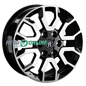 Литой диск Replay LX242 7.5x18 6x139.7 ET 55 Dia 95.1 (чёрный глянцевый с полированной лицевой частью)