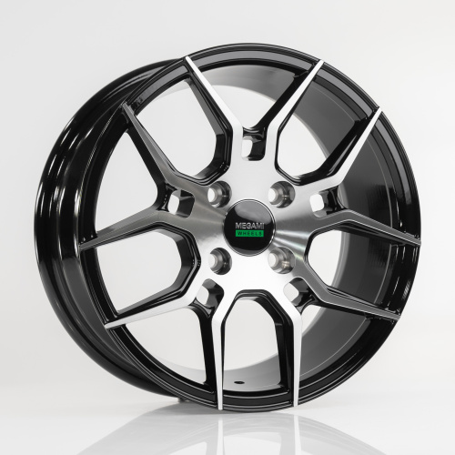 Megami MGM-29 6x14 4x100 ET 35 Dia 73.1 (чёрный глянцевый с полированной лицевой частью)