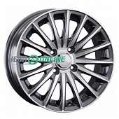 Литой диск LS Wheels LS804 6x14 5x100 ET 35 Dia 57.1 (чёрный глянцевый с полированной лицевой частью)