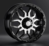 Литой диск LS Wheels LS1285 7x16 6x139.7 ET 38 Dia 100.1 (чёрный глянцевый с полированной лицевой частью)