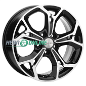 Литой диск Khomen KHW 1702 7x17 5x114.3 ET 48 Dia 67.1 (черный глянцевый)