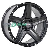 Литой диск PDW Titan 8.5x20 6x139.7 ET 12 Dia 110.1 (черный матовый с глянцевой черной полировкой лицевой части и черной гравировкой)