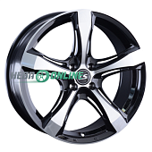 Литой диск LS Wheels LS1053 8x18 4x100 ET 40 Dia 60.1 (чёрный глянцевый с полированной лицевой частью)