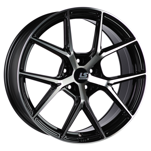 LS FlowForming RC78 8.5x19 5x108 ET 36 Dia 65.1 (чёрный глянцевый с полированной лицевой частью)