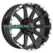 Литой диск LS Wheels LS1302 9x20 6x139.7 ET 20 Dia 100.1 (черный с полированным ободом)
