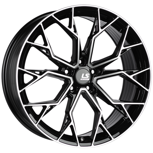 LS FlowForming RC61 9x21 5x120 ET 45 Dia 62.6 (чёрный глянцевый с полированной лицевой частью)