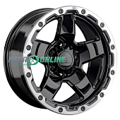 Литой диск LS Wheels LS1371 9.5x18 6x139.7 ET 5 Dia 106.1 (черный с полированным ободом)