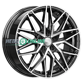 Литой диск Скад Азимут 7x17 5x114.3 ET 45 Dia 67.1 (черный с полированной лицевой частью)