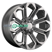 Литой диск LS Wheels LS1366 9x17 6x139.7 ET 20 Dia 106.1 (чёрный глянцевый с полированной лицевой частью)