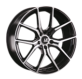 Литой диск LS FlowForming RC47 8x18 5x114.3 ET 45 Dia 67.1 (чёрный глянцевый с полированной лицевой частью)