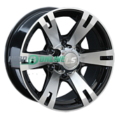 Литой диск LS Wheels LS182 8x17 6x139.7 ET 38 Dia 100.1 (чёрный глянцевый с полированной лицевой частью)